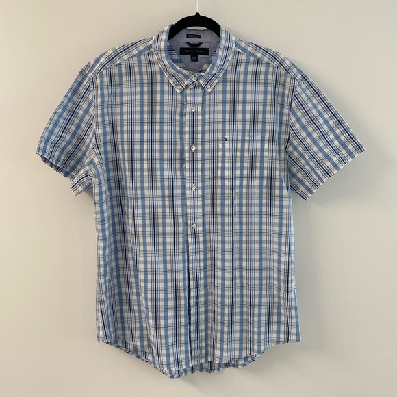Tommy Hilfiger Men’s plaid button up t-shirt - size XL - Picture 1 of 4